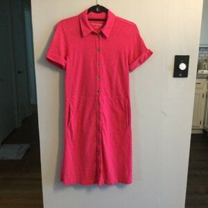 Soft Surroundings Pink Button Down Tee-Shirt Dress